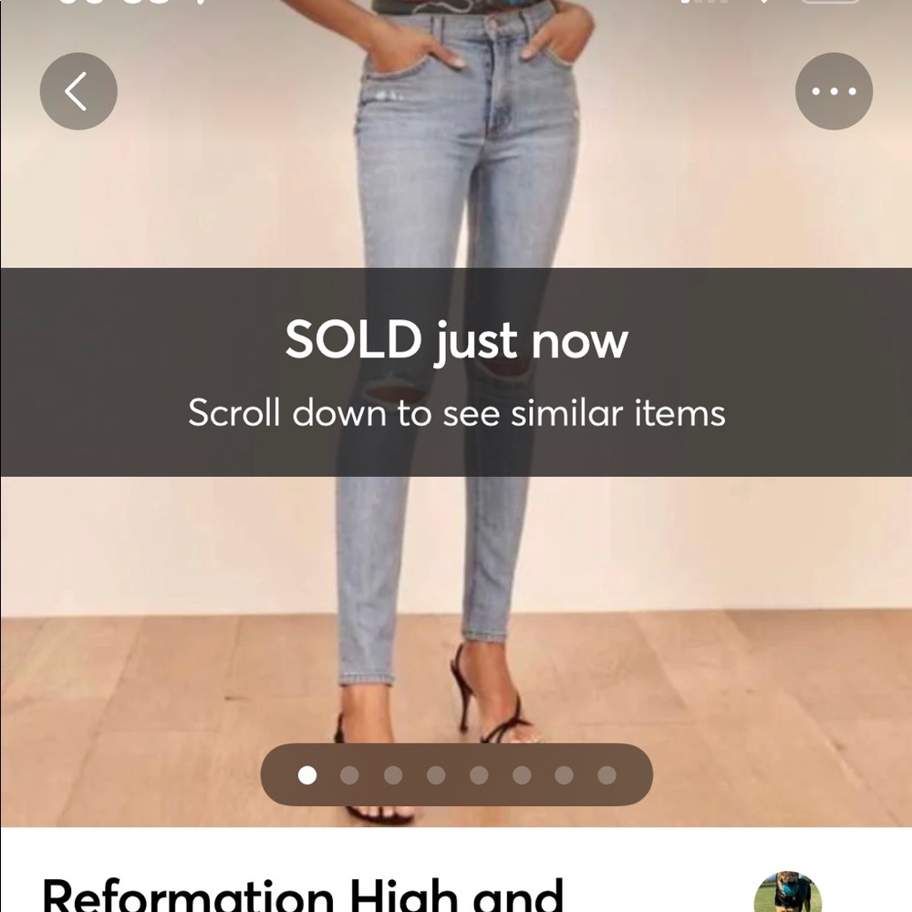 Reformation High and Skinny Jean size 30